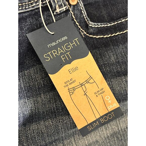 NEW Maurices Jeans Womens 22 Long Blue Ellie Straight Fit Slim Boot Stretch - Picture 7 of 10